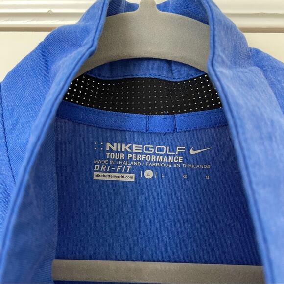 Nike Golf Dri-Fit Tour Performance Colorblock Royal Blue S/S Men's Shirt Size L - Picture 4 of 11